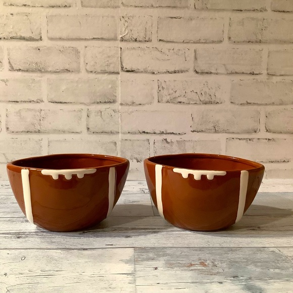 Rae Dunn Other - Rae Dunn Ceramic Set Of 2 Football 🏈 Bowls